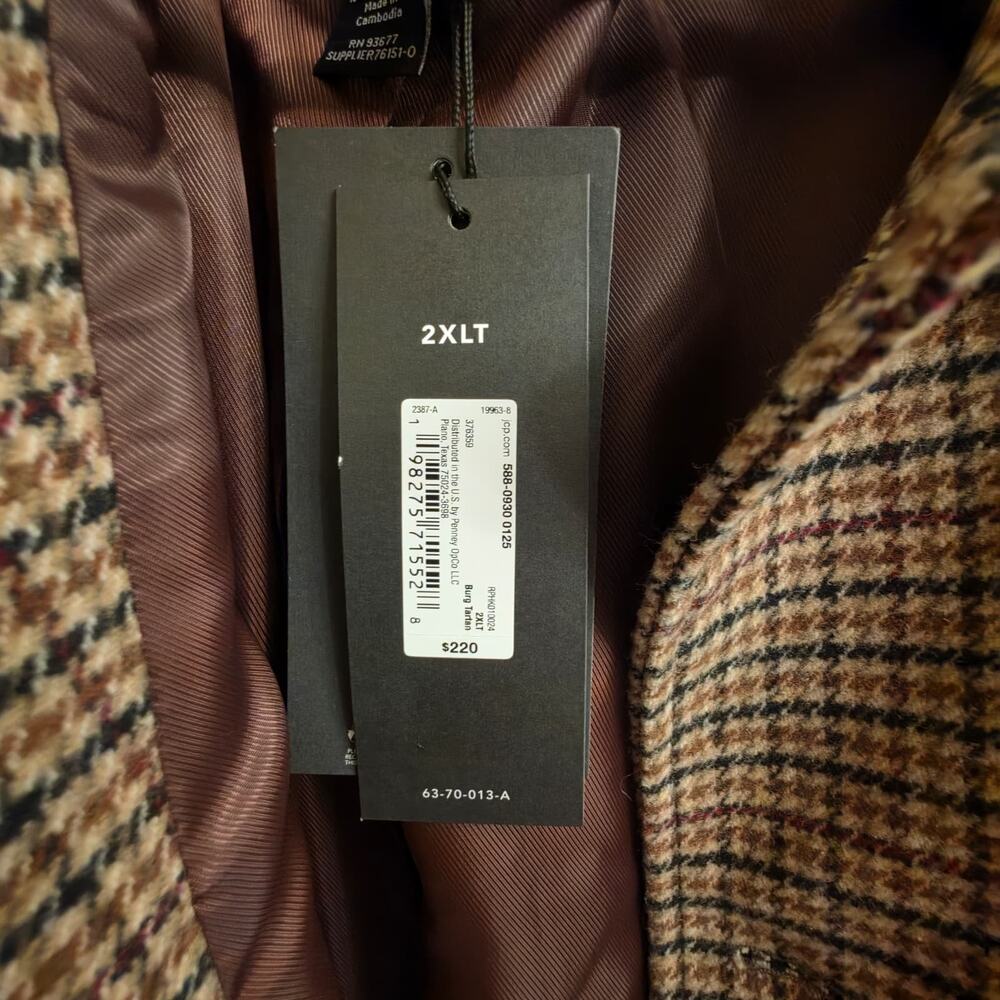Shaquille O'Neal XLG™ Midweight Big and Tall Burg Tartan Car Coat, Sz 2XLT--NWT - Picture 4 of 7